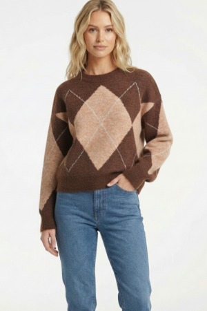 סריג משובץ Chloé | קפה – JSM-JP8298-CAFE