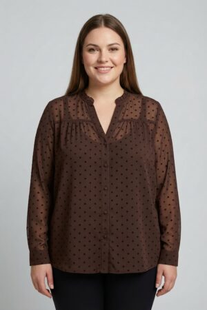 חולצה שיפון Emma | קפה – ML-1052-5-2376-CAFE