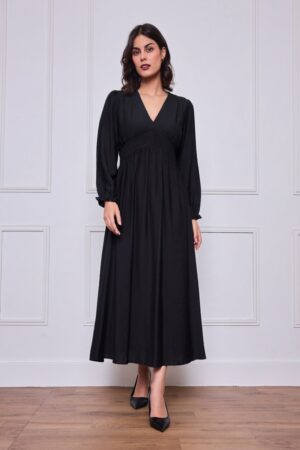 חולצה צווארון וולנים Daphné | שחור – ML-M1192-5-2196-BLACK