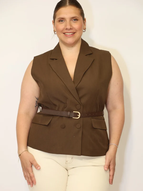 וסט עם חגורה Carole | שוקו