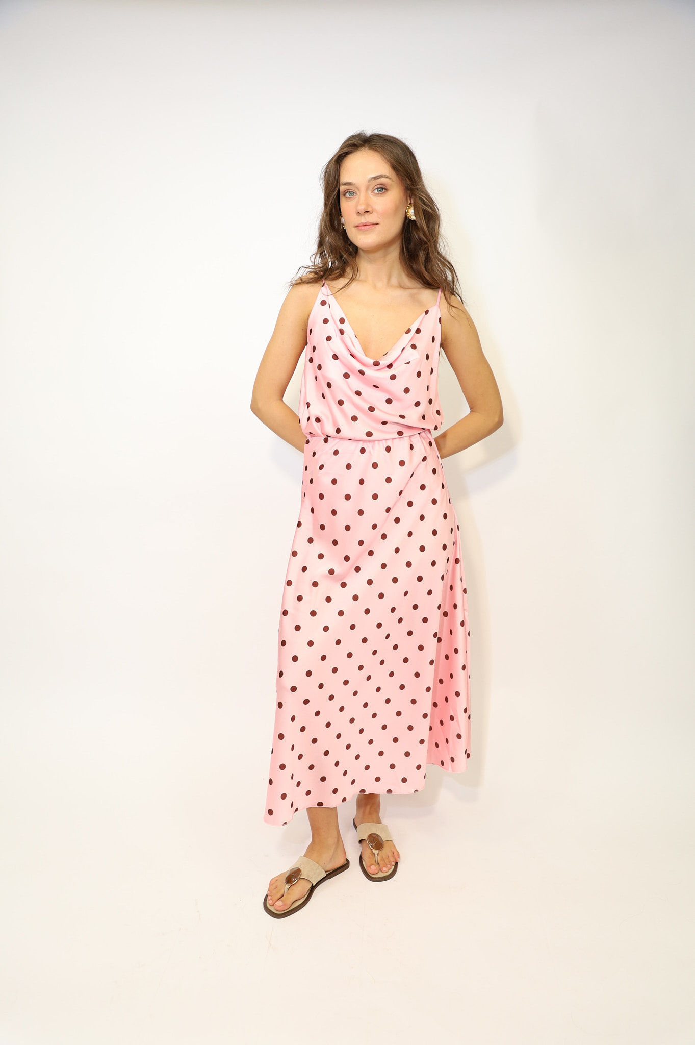 טופ הדפס נקודות Ingrid | ורוד – IV-PR9861-ROSE