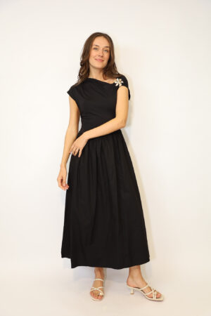 שמלה מקסי Joanne | שחור – JSM-BR6022-BLACK