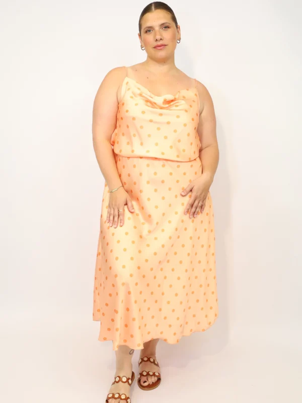 חצאית הדפס נקודות Ingrid | כתום